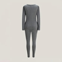 Women's Jumpsuits Autumn New Long Sleeve Bodycon Fashion Zippers Sexy Grey Rompers Casual Streetwear Fitness Sports Yoga Overall