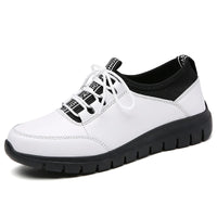 Sneakers Women Shoes Platform Loafers Lace Up Leather Flats 2024 Trend Spring Casual Mom Shoe Mujer Zapatos Chaussure Femme
