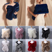 Winter Women Fur Capes Cloak Wedding Faux Fur Bolero Stole Warm Shawl Wraps Bridal Jacket Formal Evening Party Warm Scarf 2022