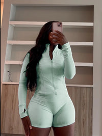 Sporty Shorts Outfit Set Sexy Women Skinny Two Pieces Club Matching Set Casual Tracksuit