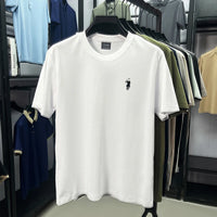 High end silky cotton breathable short sleeve T-shirt men summer designer Paul brand embroidered fashion casual round neck top