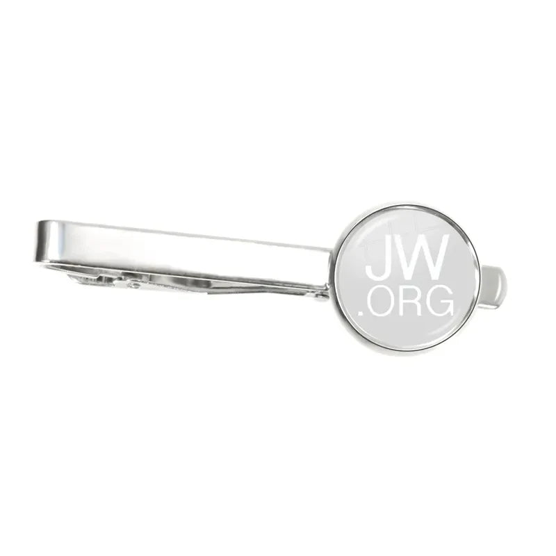 Hot Selling Personalized Steam Punk Jehovah's Witness Tie Clip JW.ORG Clip Glass Dome Handmade Jewelry