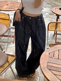 High Waist Dstring Loose Wide Leg Jeans for Women Faionable Versatile Long Pants Taller Women Spring Autumn Winter