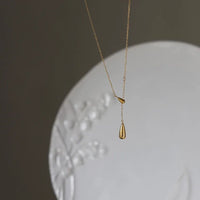 316L Stainless Steel Water Drop Charm Pendant Necklace Bohemia Party Link Chain Necklace For Women Цепочка