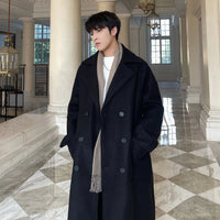 Long Coats for Men Woolen Jackets 2024 Winter Thicken Coat Trench Coats Korean Vintage Loose Heavy Jackets Men Leisure Overcoat