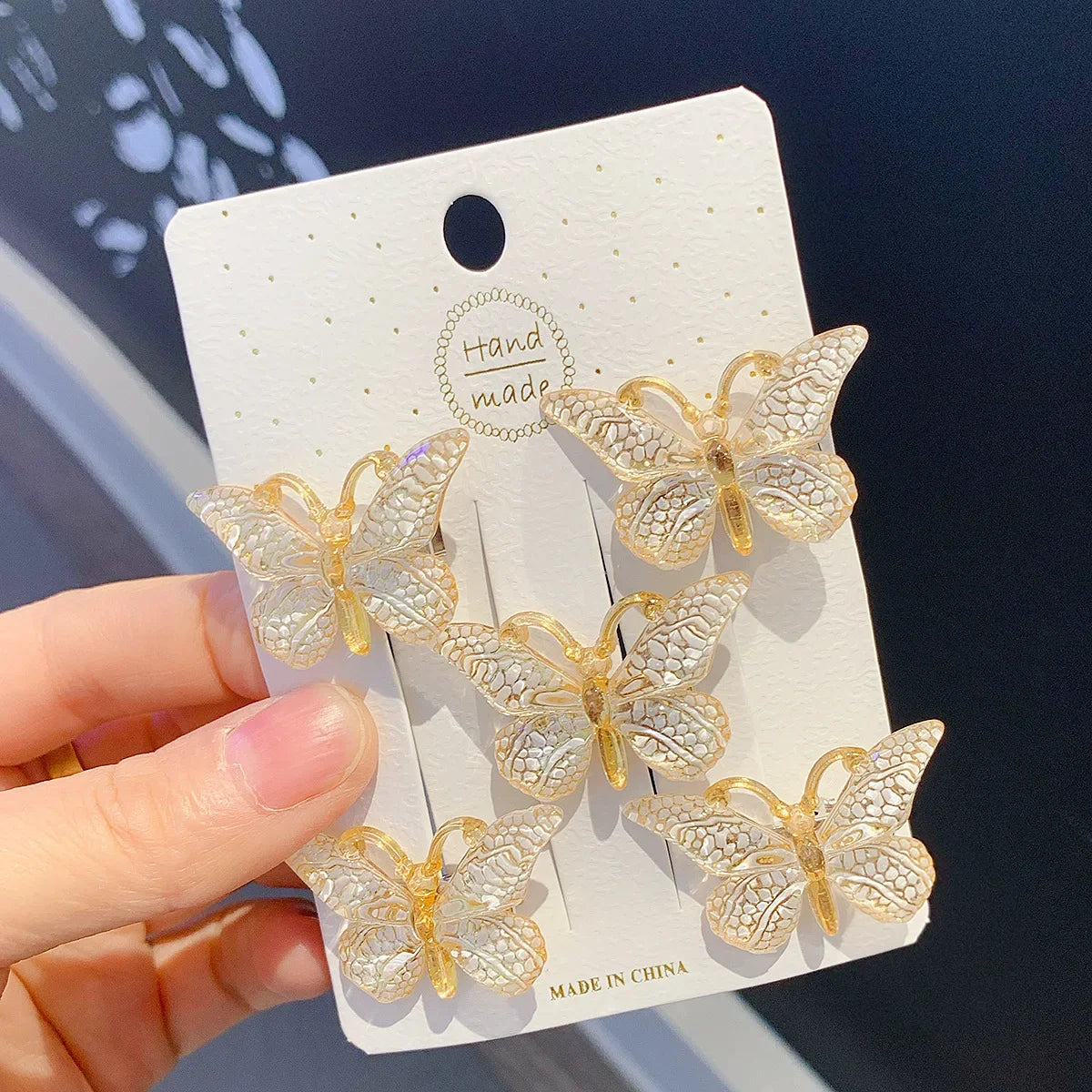 5pcs/set Butterfly Hair Clips Sweet Women Gradient Small Hairpins Mini Baby Girls Cute Colors Barrette Headwear Hair Accessories