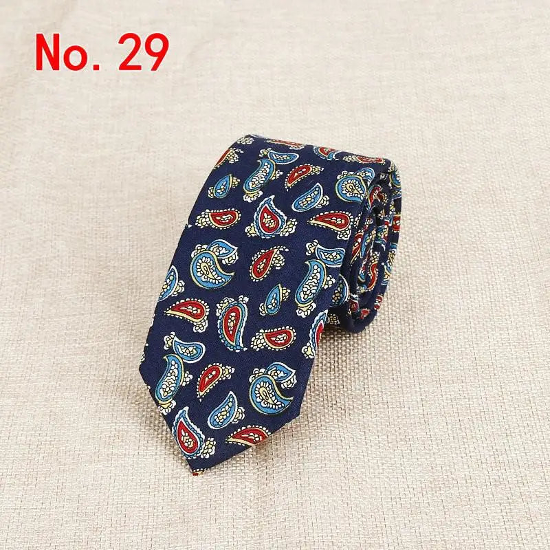 Classic Men's Flower Ties Handmade Cotton Tie For Men 6CM Narrow Floral Neckties Gift Wedding Party Casual Gravatas Paisley Tie