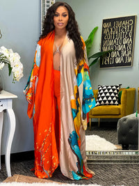 Casual Beach Cover Up Boho Dress Party Kaftan Kimonos Verano Sukienka Print Long Sleeve Cardigan Female Blouse Loose Dresses