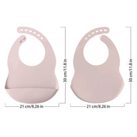 2PCS Toddler Silicone Breastplate Baby Bib Waterproof Solid Color Infant Bibs Newborn Feeding Burp Cloth Drooling Scarf