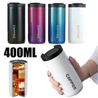 400ML Stainless Steel Coffee Cup Travel Thermal Mug Leak-Proof Thermos Bottle Tea Coffee Mug Office Business Style Thermos