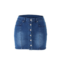 Sexy 2022 Summer New Multi-button Hip Skirt Trend Street Style Half Body Denim Skirt