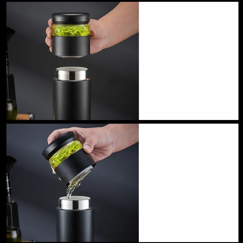 GIANXI 480ML Stainless Steel Cold Insulation Coffee Cup With Lid Household Ceramic Liner Water Bottle Kitchen Thermos Bottle