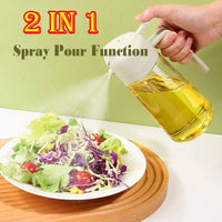 2in1 500ml Plastic Spray Oil Sprayer Bottle Spray Oil Dispenser Oil Jar Cruet BBQ Kitchen Baking Roasting Picnic Kitchen Tool