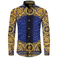 Men's Long Sleeved Button Up Shirt Autumn Comfortable Lapel Shirt Retro Ethnic Style Mens Long Sleeved Trend Street Men Clothing
