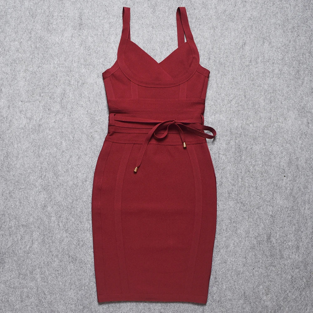 WillBeNice Sexy Bodycon Spaghetti Birthday Pink Bandage Dresses For Women 2022 Belt Sashes Wedding Dresses Evening Red Vestidos burgundy dress / M WillBeNice Sexy Bodycon Spaghetti Birthday Pink Bandage Dresses For Women 2022 Belt Sashes Wedding Dresses Evening Red Vestidos burgundy dress / M