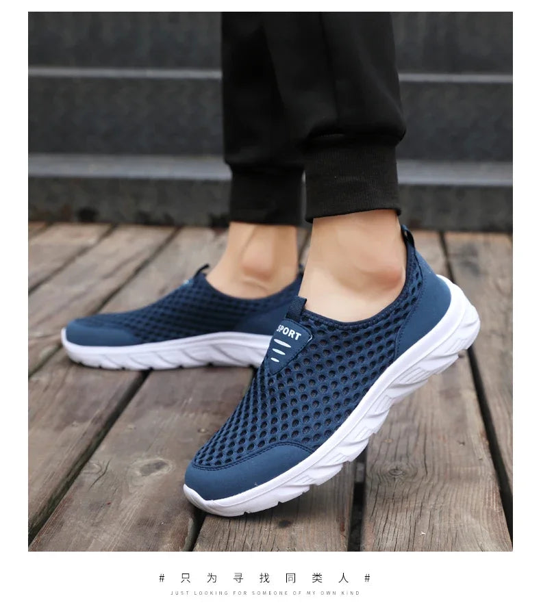YRZL Lightweight Men Casual Shoes Breathable Slip on Male Casual Sneakers Anti-slip Men's Flats Outdoor Walking Shoes Size 39-46