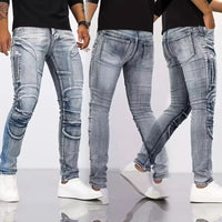 2025 Elastic Jeans Mens Small Straight Leg Denim Pants Outdoor Casual Motorcycle Pants High Street Classic High Quality Jeans