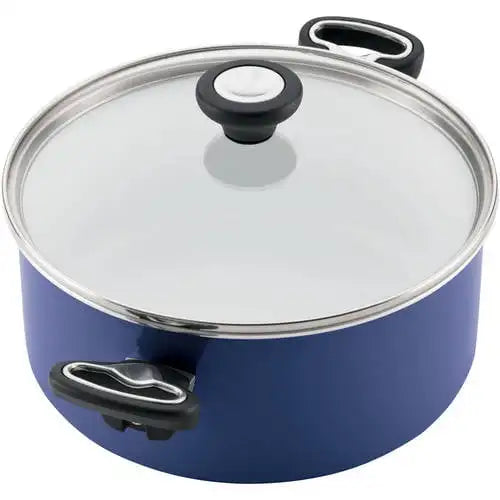 Farberware 12-Piece PURECOOK Ceramic Nonstick Pots and Pans Set/Cookware Set, Blue