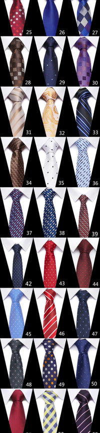 8 cm Tie Men Gravatas Classic Many Color Newest design Silk Necktie Shirt Accessories Striped Sky Blue Man's Office