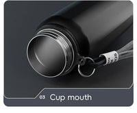 One Button Open Water Bottle with Lifting Rope, Large Capacity Stainless Steel Thermos Bottle,Outdoor Sport Vacuum Flasks