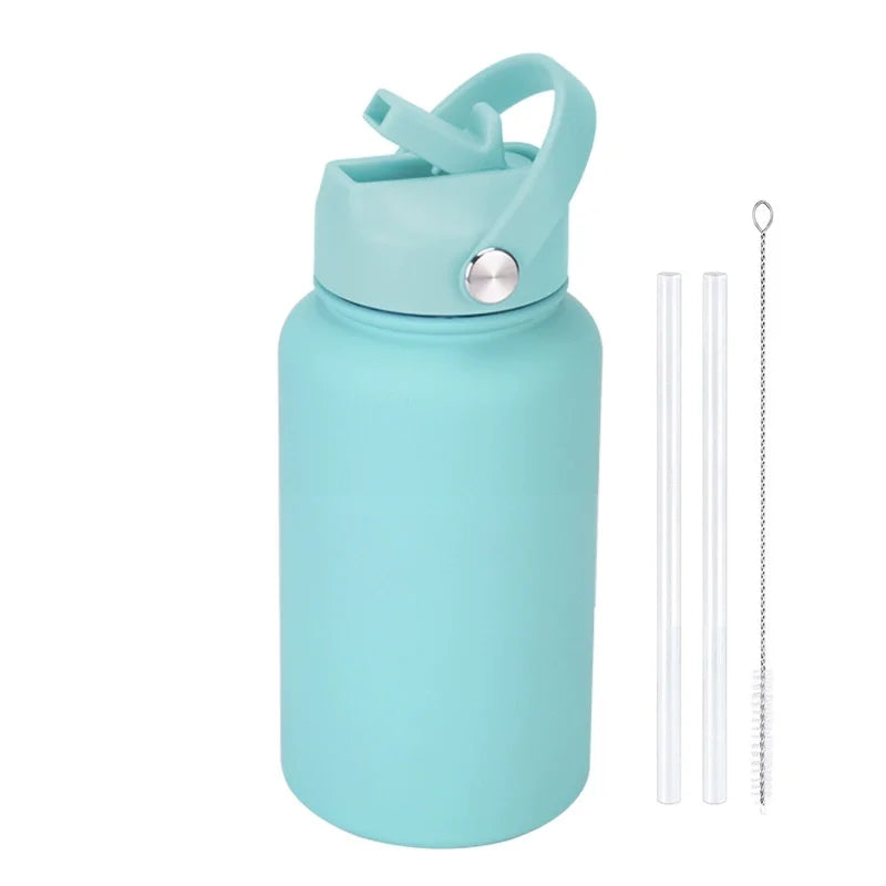 PuraCool Custom Water Bottle 650ml/22oz Insulated Thermos Personalized Tumbler Flask with Straw