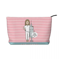 Custom Cartoon Doctor Nurse Enfermera En Apuros Toiletry Bag Women Cosmetic Makeup Organizer Lady Beauty Storage Dopp Kit Box