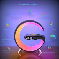 LED App Control RGB Night Light Atmosphere Lamps Digital Alarm Clock Speaker Wireless Charger Children Sleep Bedroom Decoration