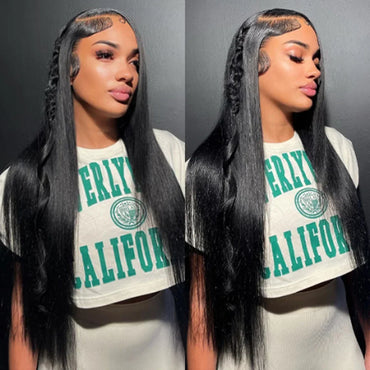 30 40 Inch Bone Straight Lace Human Hair Front Wigs 13x6 13x4 Hd Transparent Lace Frontal Wig 210 Density Lace Wigs For Women