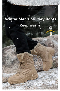 Winter Boot Men's High-top Waterproof Ankle Boots Men Thick Plus Warm Large Size Snow Hiking Boots Outdoor Cotton Shoes Sneakers