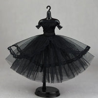 Dress Up Doll Dress Evening Party Prom Dress Lace Dolls Clothes Mini Black Tutu Dotted Doll Princess Dress Doll Accessories
