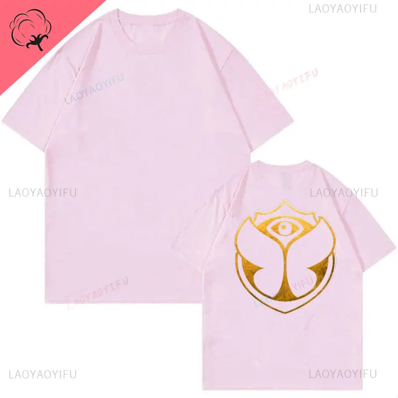 2025 Tomorrowlands Music EDC Electric Syllabic Wear Around The Disco Clothes Pure Cotton Man Women T-shirt Round Collar Tops