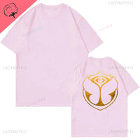 2025 Tomorrowlands Music EDC Electric Syllabic Wear Around The Disco Clothes Pure Cotton Man Women T-shirt Round Collar Tops