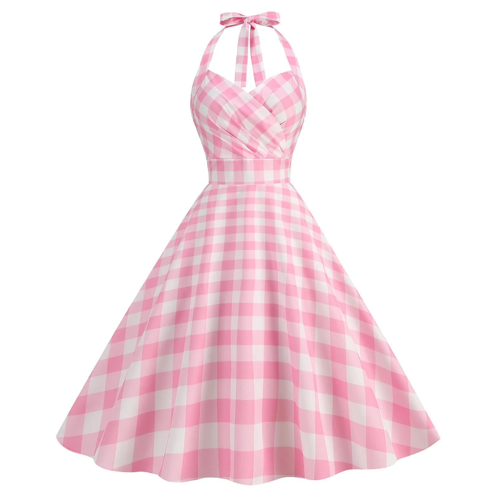 Polka Dot Hepburn Style 50s 60s Vintage Dress A-Line Backless Halter P Mega Mart Center Polka Dot Hepburn Style 50s 60s Vintage Dress A-Line Backless Halter P Mega Mart Center