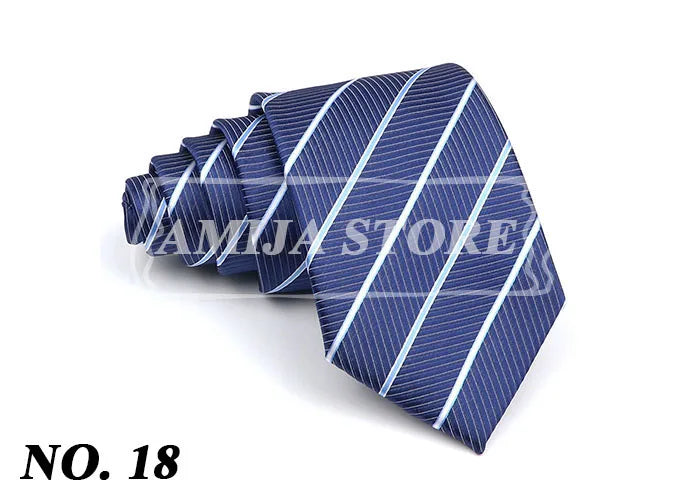 New Striped Tie Men's 8cm Ties Business New Year Gift Classical Necktie Office Accessories Men Costume Daily Wear Wedding Party