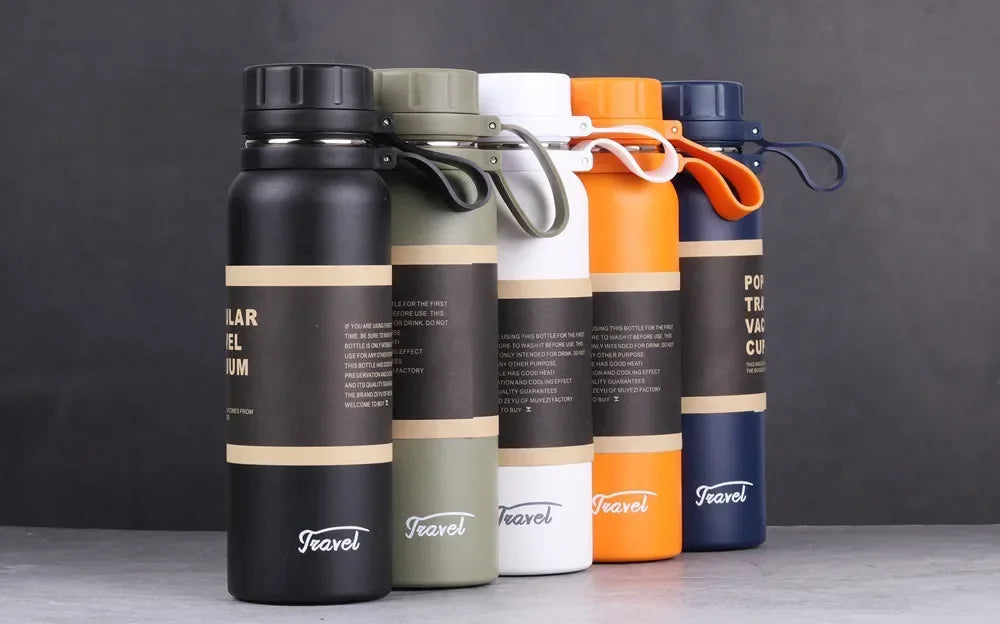 1PCS Stainless Steel Thermos with Tea Filter Double Wall Vacuum Flask Sports Outdoor Fitness Thermal Bottle Insulation Cup