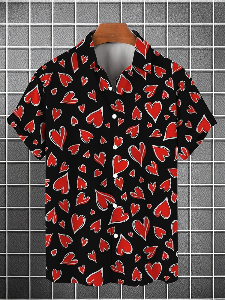 Men's Lapel Button Down Shirt T-Shirt New Floral Print Hawaii Beach Vacation Short Sleeve Breathable Fashion Men's Shirt Tops