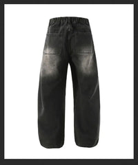 Men's Jeans Spring And Autumn Fashion Straight Tube Loose Washed Casual American Retro Original Color Wide Rivet Logging Pants