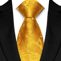 8cm Width Yellow Color Neck Ties For Men Paisley Dots Necktie Handmade Business Formal Tie Suit Accessories Tuxedo Cravat