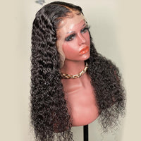 Blackmoon Human Hair Wigs 30 Inch Water Wave 13x1 T Part Lace Wig for Black Women Pre Plucked