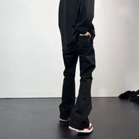 Black Jeans Men Casual Simple All-match Flare Sleeve Handsome Streetwear Daily Fashion Stretchy American Style Pantalon Homme