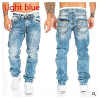 European and American 2024 New Fashion Jeans for Men, Casual Straight-leg Hip-hop Denim Trousers with Visible Stitching. S-5XL