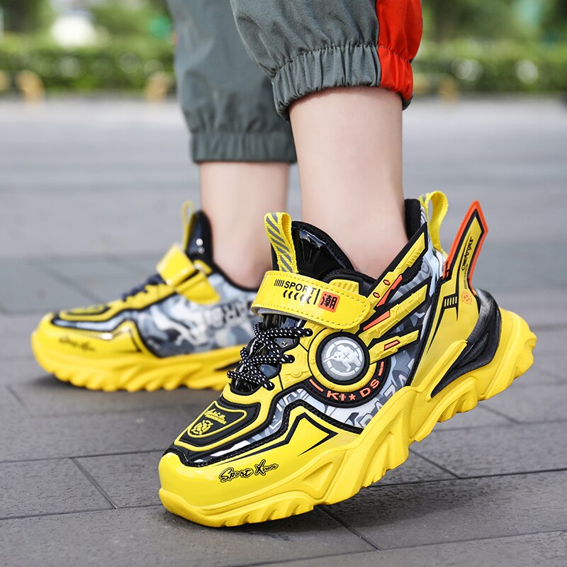 Kids Boys Casual Shoes Children Tennis Fashion Breathable Mesh Sneakers 5-10y Lightweight Sole Schoole Flats Yellow,Blue,Red