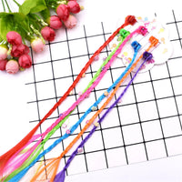 6Pcs/Set Colorful Braids Hair Extensions with Hair Clips Girls Rainbow Braided Ponytail Hairpieces Hair Accessories for Kids