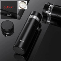 GIANXI Portable 500ML Black Water Bottle Home Stainless Steel Thermos Bottle Drink Items Vacuum Flasks Filterate Coffee Cup
