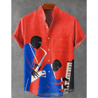 2025 3D Printed Linen Shirt Summer Casual Men's Button Short Sleeved Top Street Fashion Retro Shirt Roupa Masculina