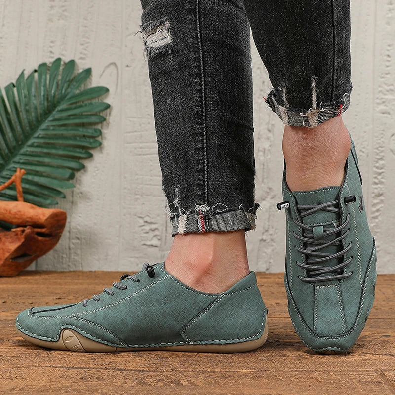 Spring Men Low Cut Leather Sneaker Soft Soled Loafers Anti Slip Flat Bottom Casual Shoes Large Size Zapatillas Para Hombre 2025