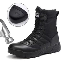 Men's Steel Toe Boots Outdoor Tactical Hiking Desert Boots Men Stab-proof Smashing Work Safty Shoes Wear Protection Shoes