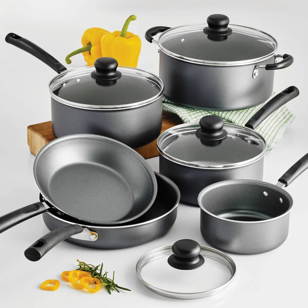 Primaware Non-stick Cookware Set, 10 Piece Kitchen Utensils Pots, Pans ...