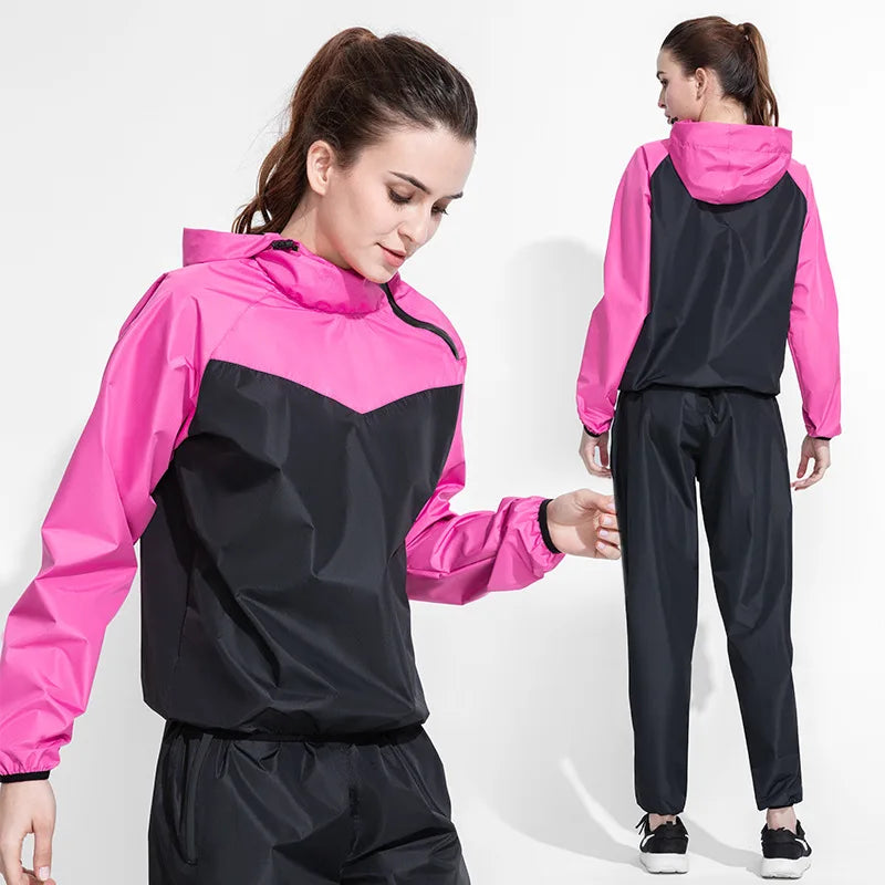 Sports Sweat Sauna Suit for Men and Women, Sweat Trousers, Running, Weight Loss, Fitness Clothing, Drop Body Suit, Jacket, Tops
