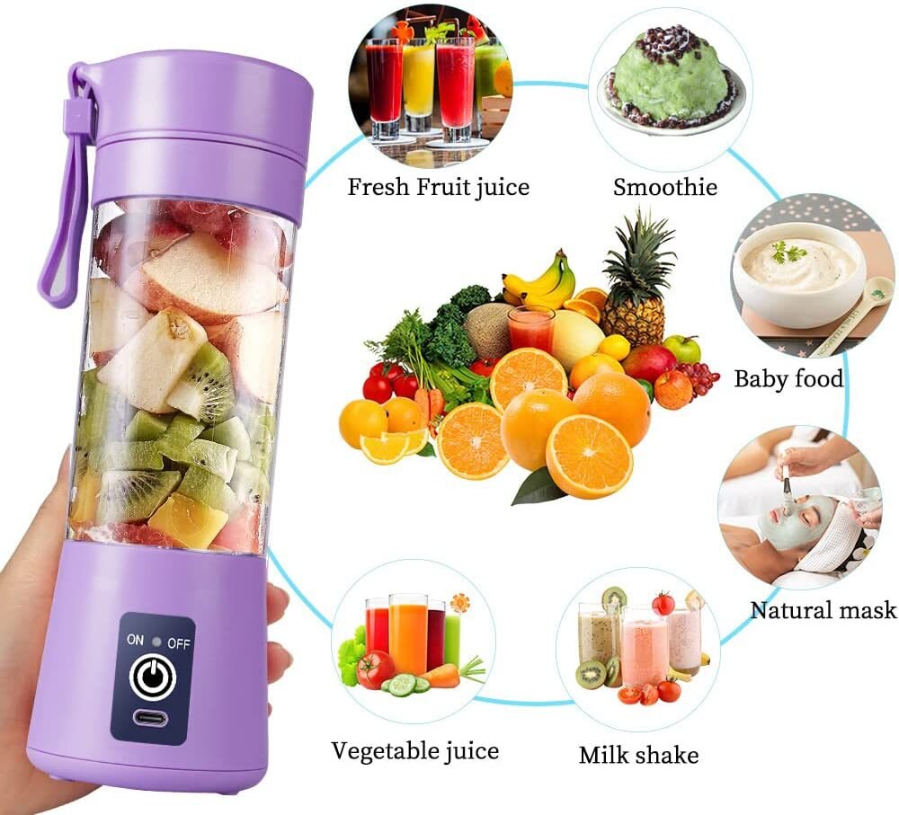 Portable Electric Juicer Cup USB Rechargeable Handheld Smoothie Blender Fruit Mixers Milkshake Maker Machine Food Grade Stirring